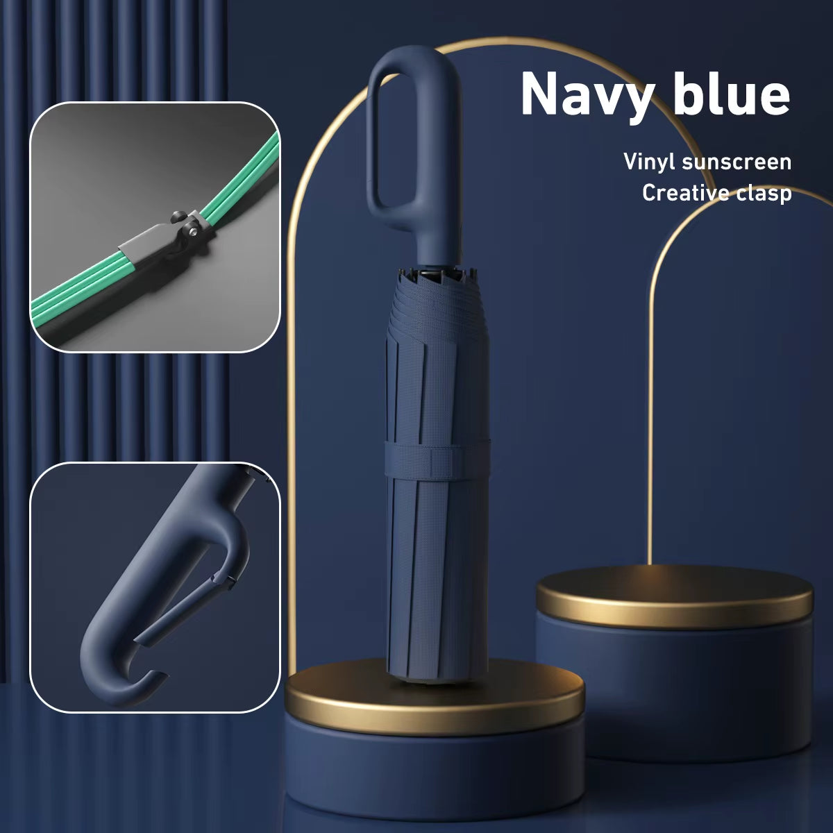 Ring Buckle Design 20 Rib Fully Automatic Umbrella for Men Folding Extra Large Strong Strong Women'S Sunshade Double Umbrella