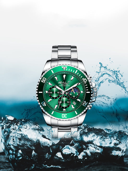 WISHDOIT Green Water Monster: Top-Tier Men's Automatic Mechanical Watch