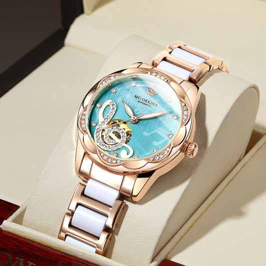 MG. ORKINA Luxe: New Designer Mechanical Ceramic Watch for Women