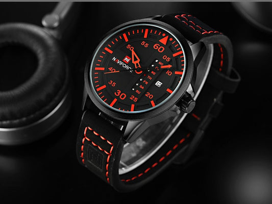 NAVIFORCE Tactical: Military-Style Sports Quartz Watch with Leather Strap