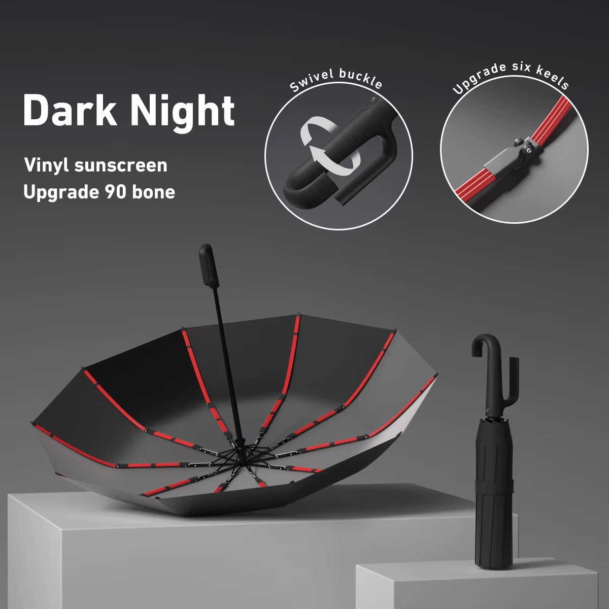 Ring Buckle Design 20 Rib Fully Automatic Umbrella for Men Folding Extra Large Strong Strong Women'S Sunshade Double Umbrella