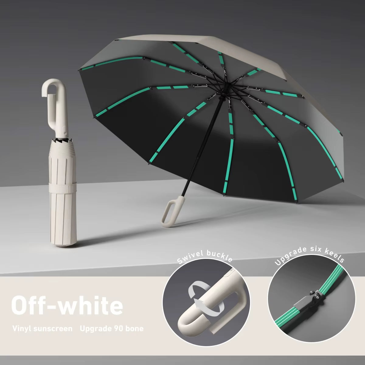 Ring Buckle Design 20 Rib Fully Automatic Umbrella for Men Folding Extra Large Strong Strong Women'S Sunshade Double Umbrella
