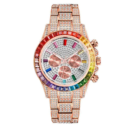 Rainbow Sparkle: Luxury Diamond Watch