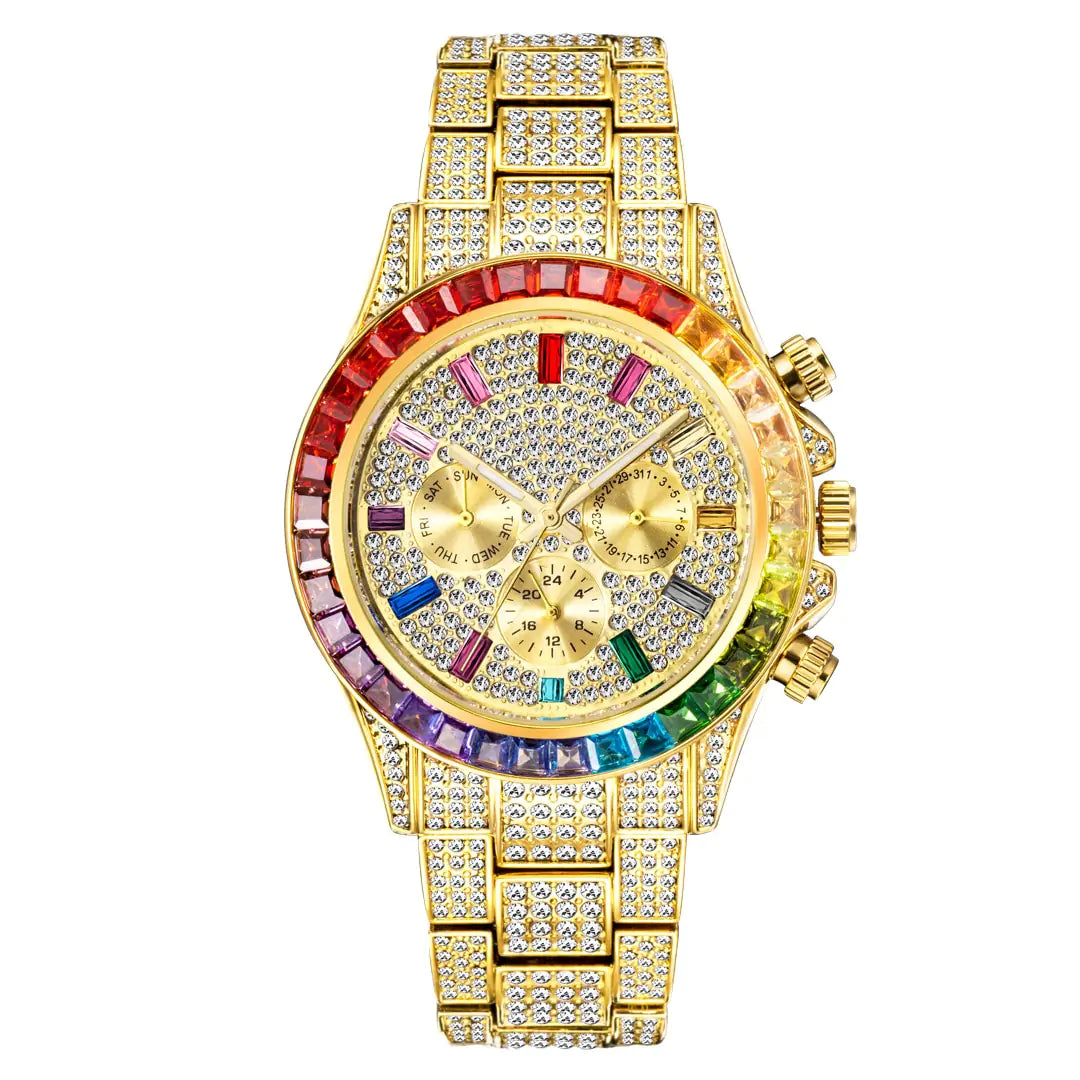 Rainbow Sparkle: Luxury Diamond Watch