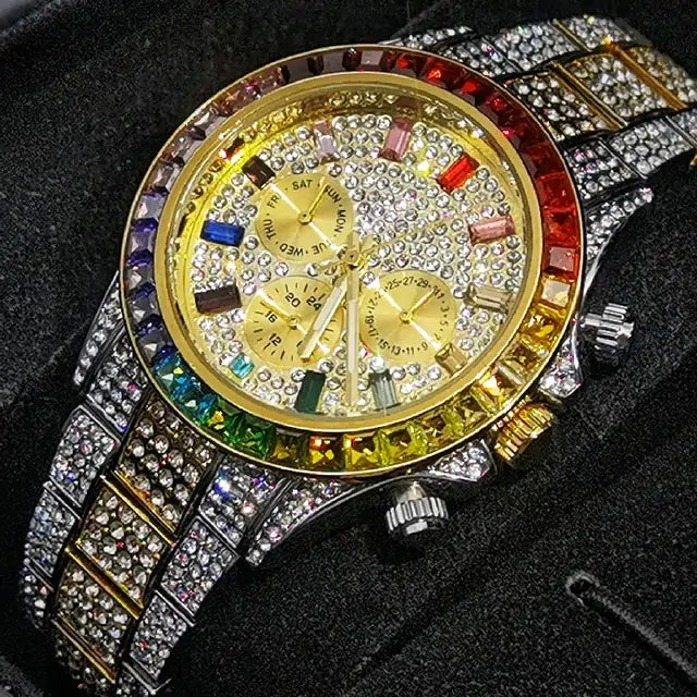 Rainbow Sparkle: Luxury Diamond Watch