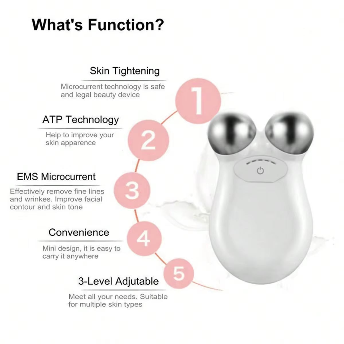 Portable Mini Home Facial Toning Device Handheld Microcurrent Anti-Aging Face Massager for Eye Wrinkle Removal