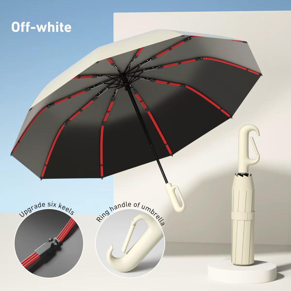 Ring Buckle Design 20 Rib Fully Automatic Umbrella for Men Folding Extra Large Strong Strong Women'S Sunshade Double Umbrella