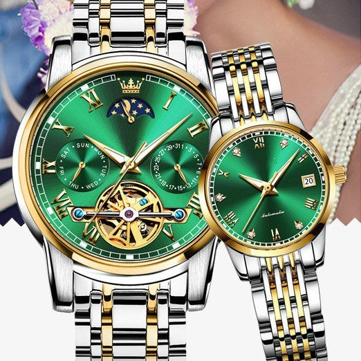 Timeless Love: Couple's Automatic Pair of Mechanical Watches