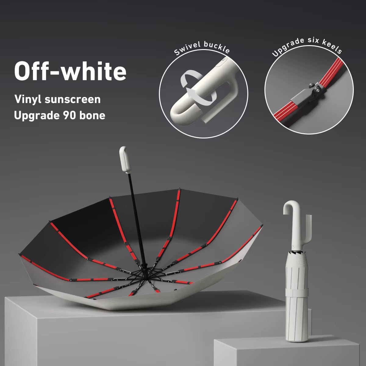 Ring Buckle Design 20 Rib Fully Automatic Umbrella for Men Folding Extra Large Strong Strong Women'S Sunshade Double Umbrella
