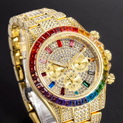 Rainbow Sparkle: Luxury Diamond Watch